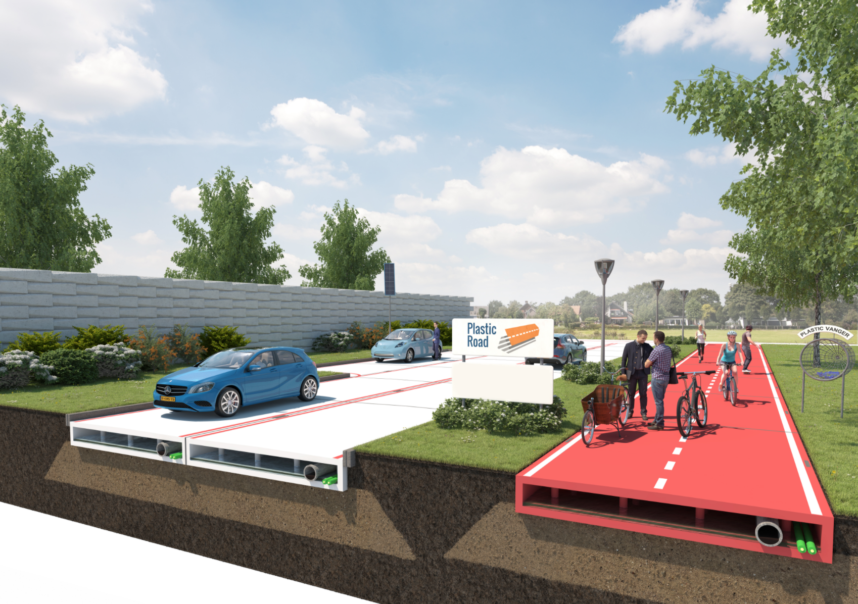 Contruction concept of the first plasticroad